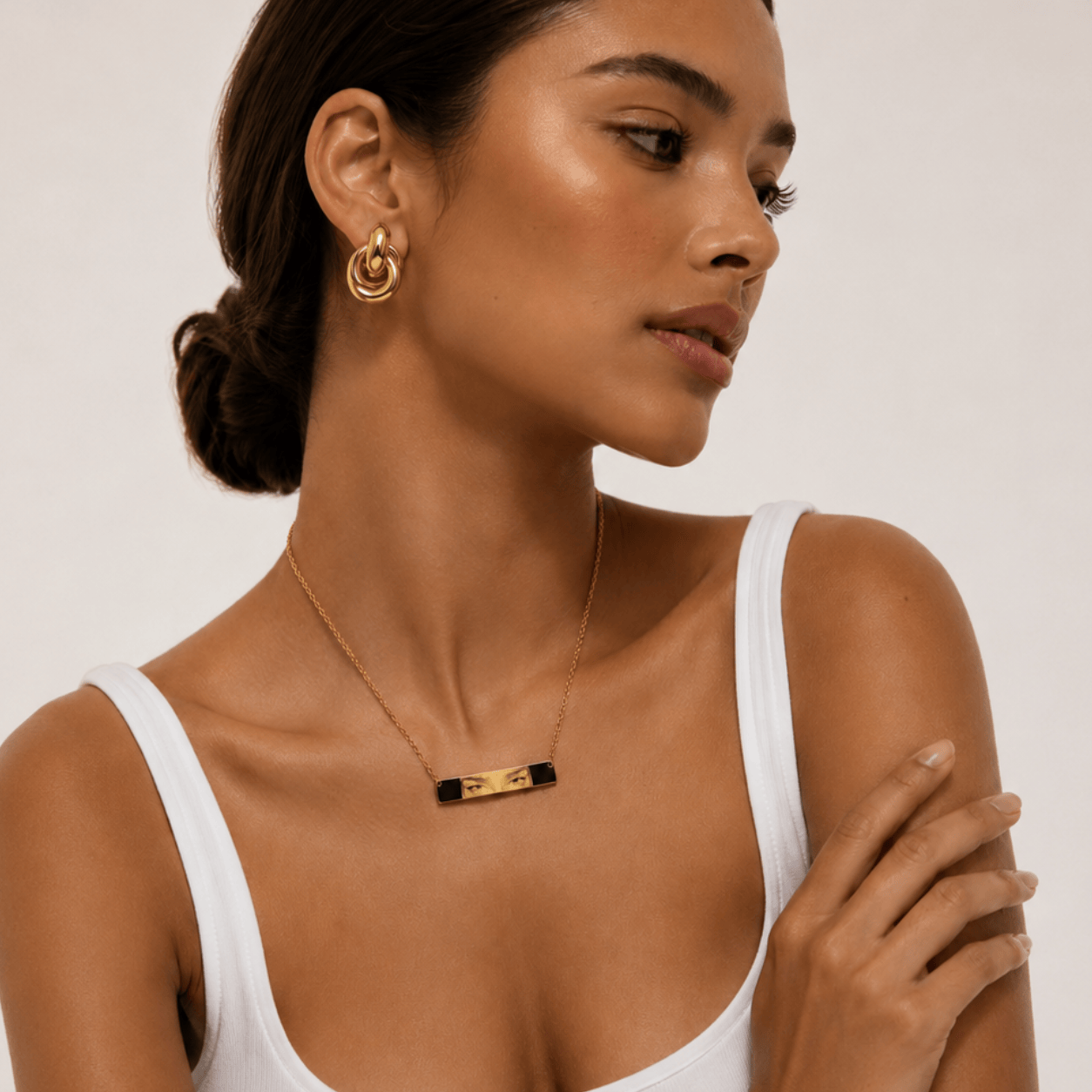 J'ador Paris Necklaces Engraved Eyes Photo Necklace