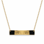 J'ador Paris Necklaces Gold / Horizontal Engraved Eyes Photo Necklace