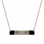 J'ador Paris Necklaces Silver / Horizontal Engraved Eyes Photo Necklace