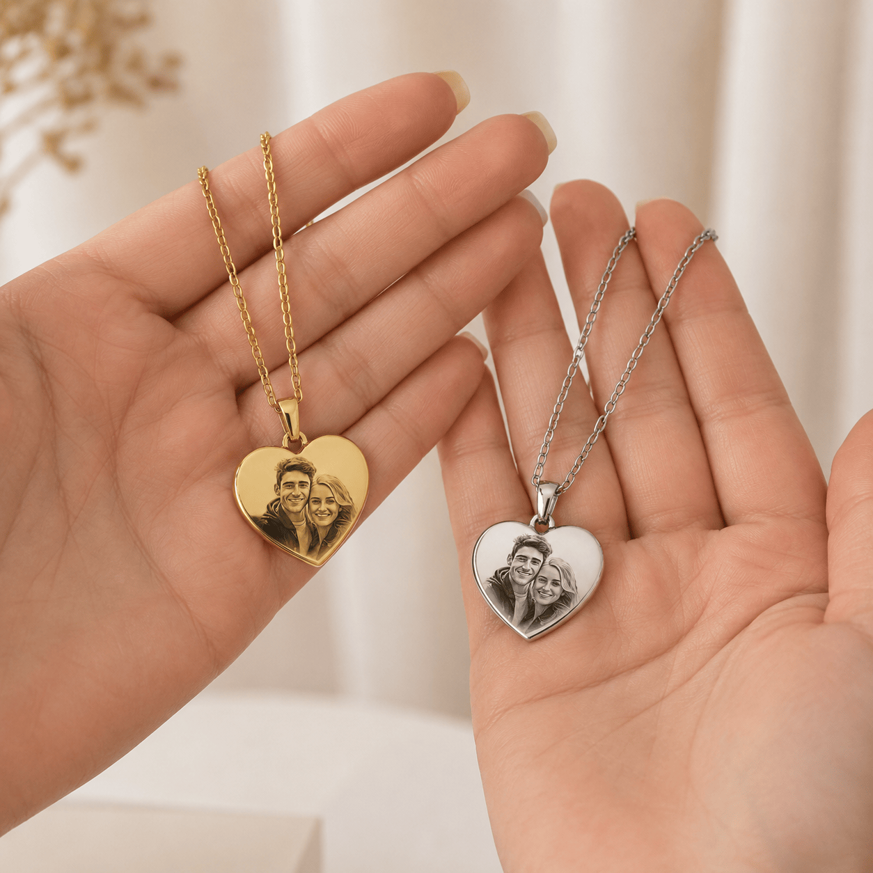 J'ador Paris Necklaces Engraved Heart Photo Necklace