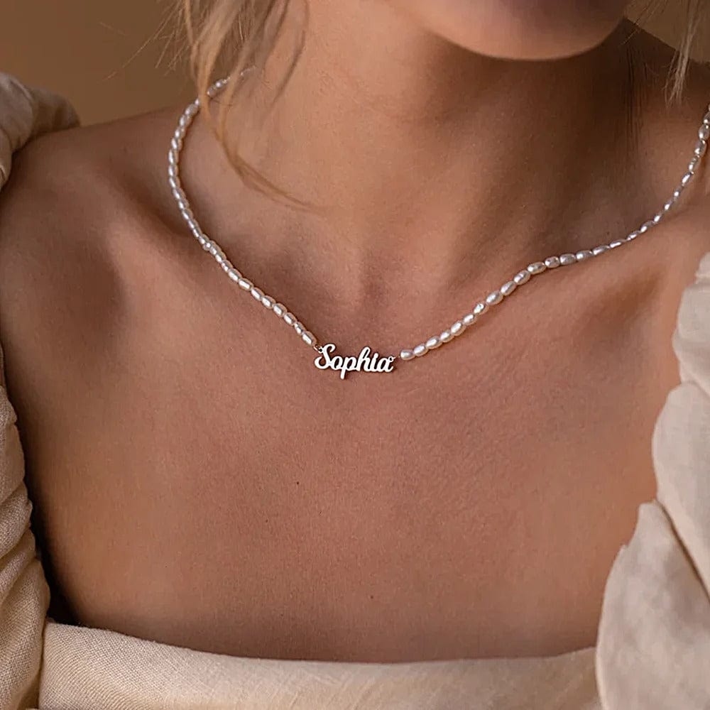 J'ador Paris Necklaces Long Freshwater Pearl Name Necklace