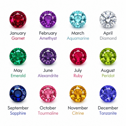 J'ador Paris Necklaces Heart Birthstone Name Necklace