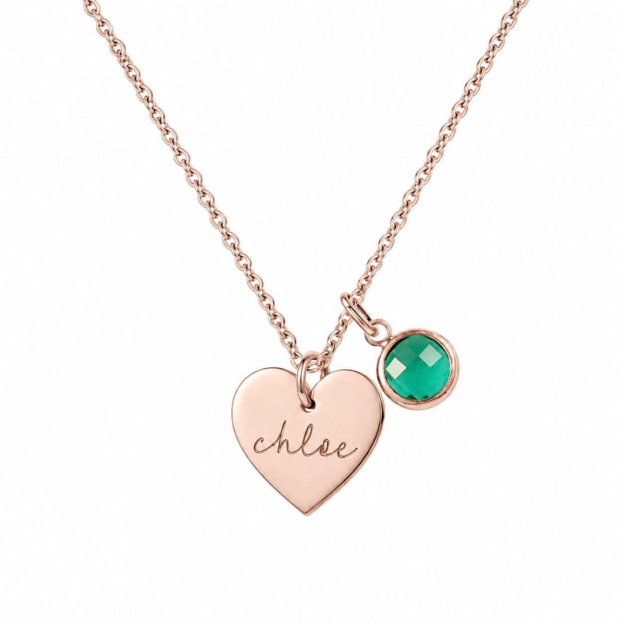 J'ador Paris Necklaces Rose gold / January Heart Birthstone Name Necklace