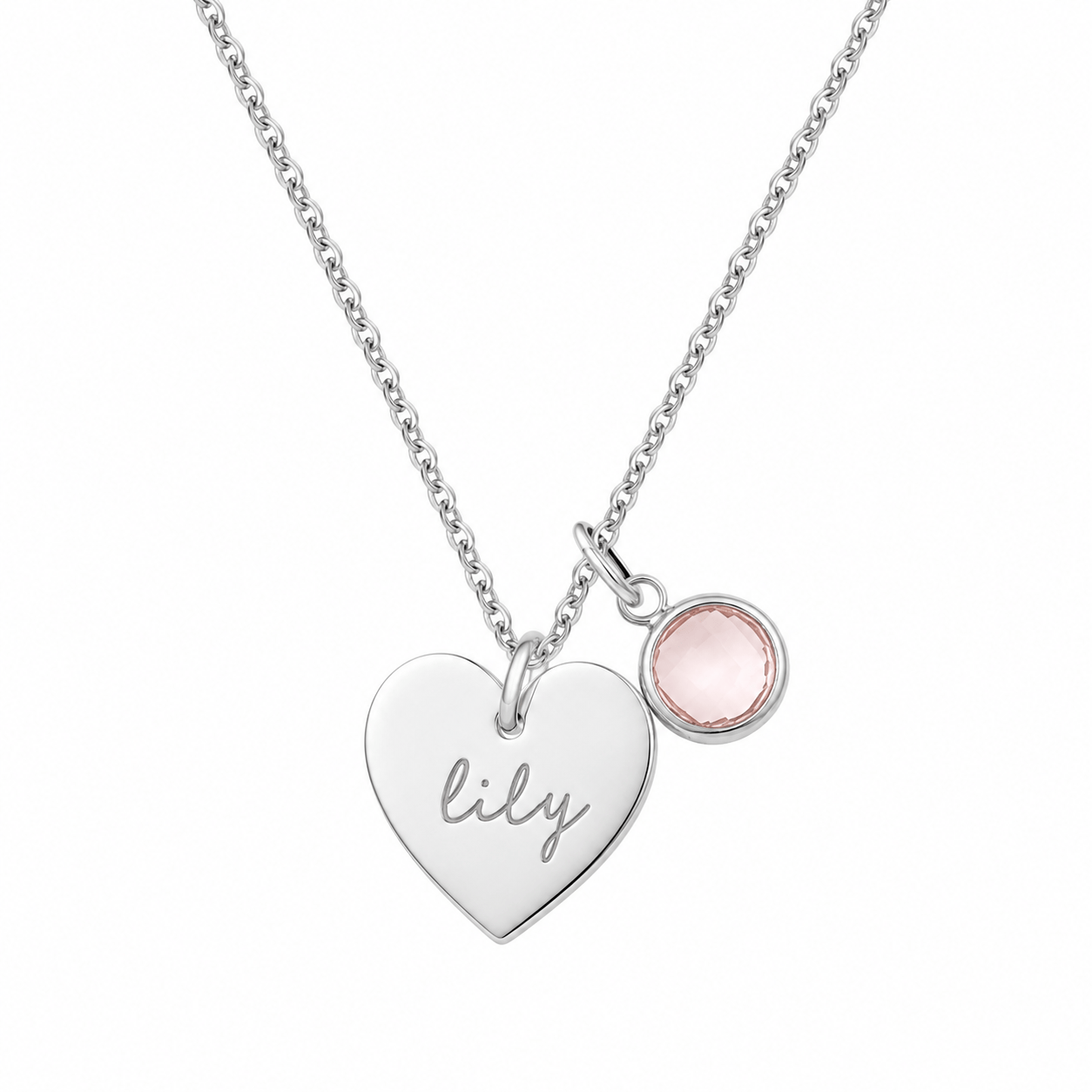 J'ador Paris Necklaces Silver / January Heart Birthstone Name Necklace