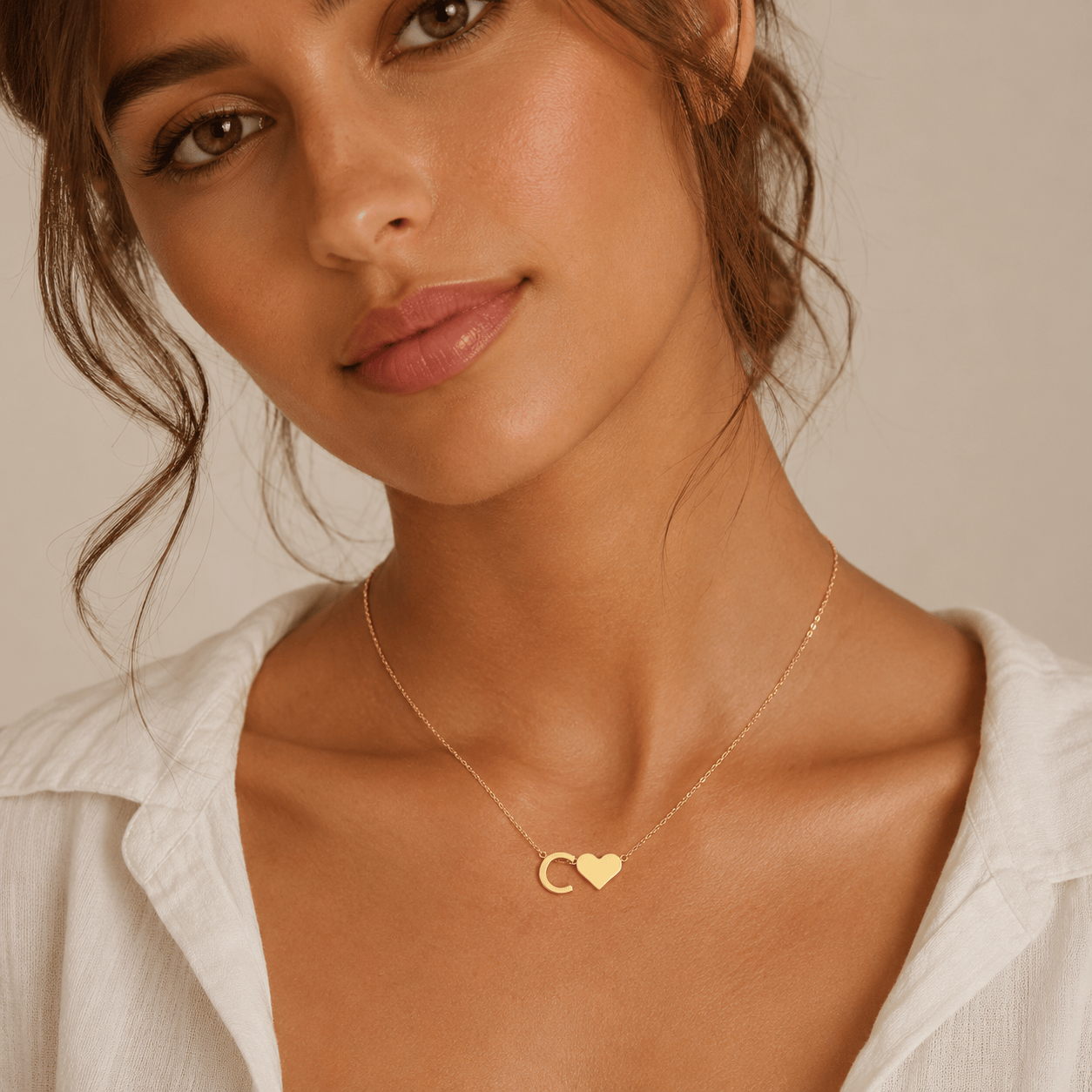 J'ador Paris Necklaces Heart Initial Necklace