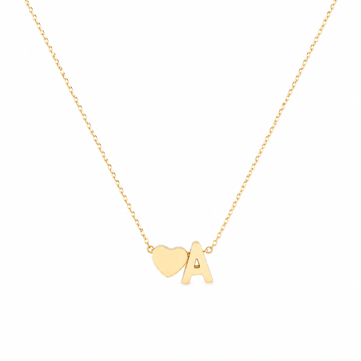 J'ador Paris Necklaces A Heart Initial Necklace