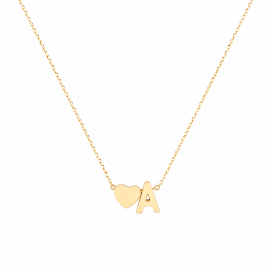 J'ador Paris Necklaces A Heart Initial Necklace