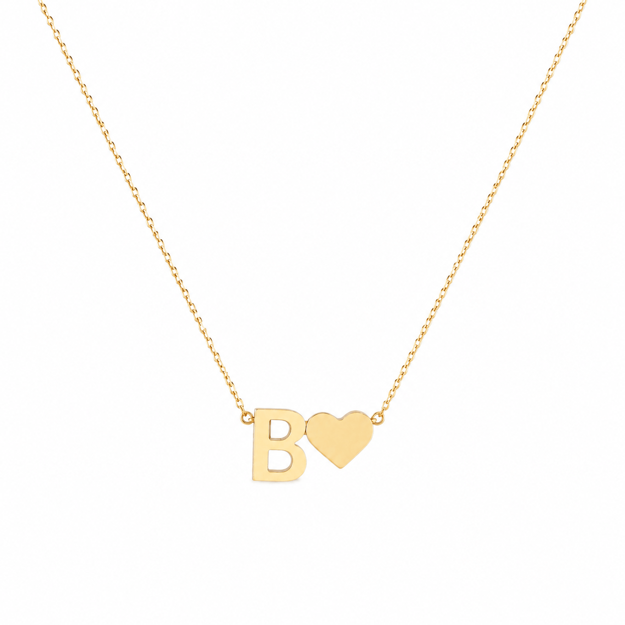 J'ador Paris Necklaces B Heart Initial Necklace