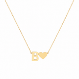 J'ador Paris Necklaces B Heart Initial Necklace