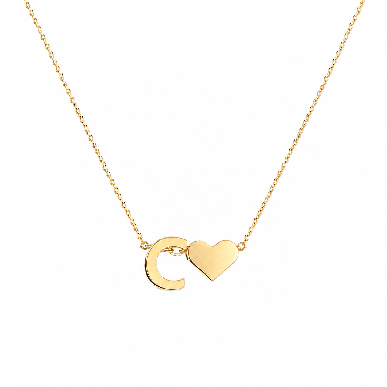 J'ador Paris Necklaces C Heart Initial Necklace