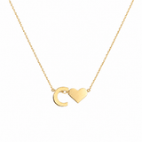 J'ador Paris Necklaces C Heart Initial Necklace