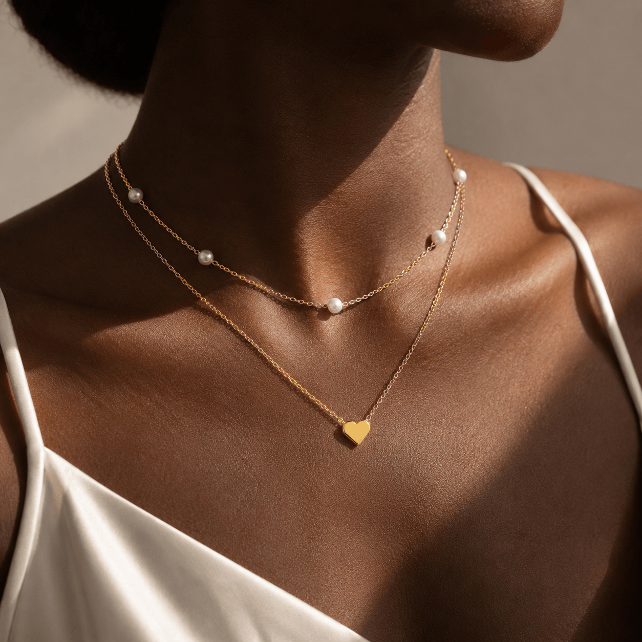 J'ador Paris Necklaces Heart Pearl Choker Necklace