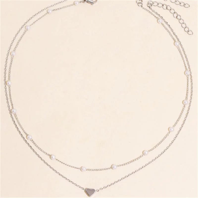 J'ador Paris Necklaces Heart Pearl Choker Necklace