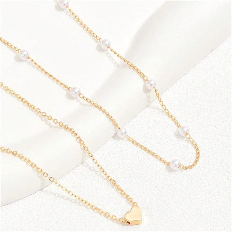 J'ador Paris Necklaces Heart Pearl Choker Necklace