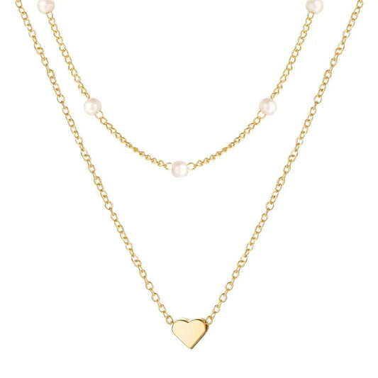 J'ador Paris Necklaces Heart Pearl Choker Necklace