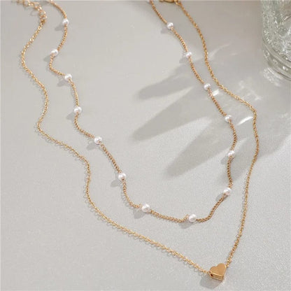 J'ador Paris Necklaces Heart Pearl Choker Necklace