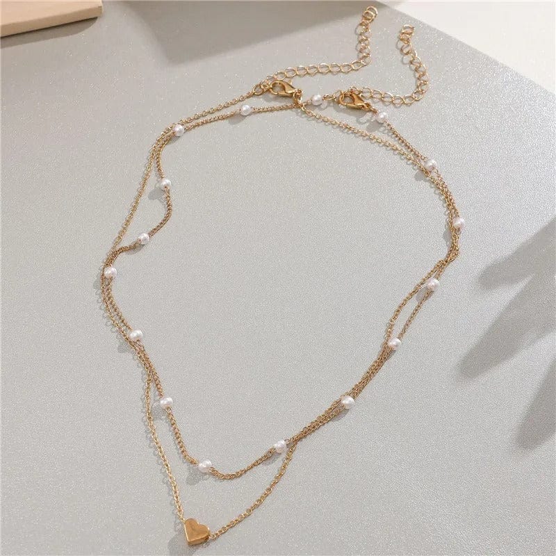 J'ador Paris Necklaces Heart Pearl Choker Necklace