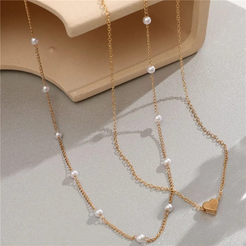 J'ador Paris Necklaces Heart Pearl Choker Necklace