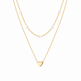 J'ador Paris Necklaces Gold Heart Pearl Choker Necklace