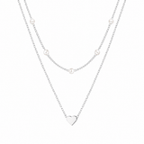 J'ador Paris Necklaces Silver Heart Pearl Choker Necklace