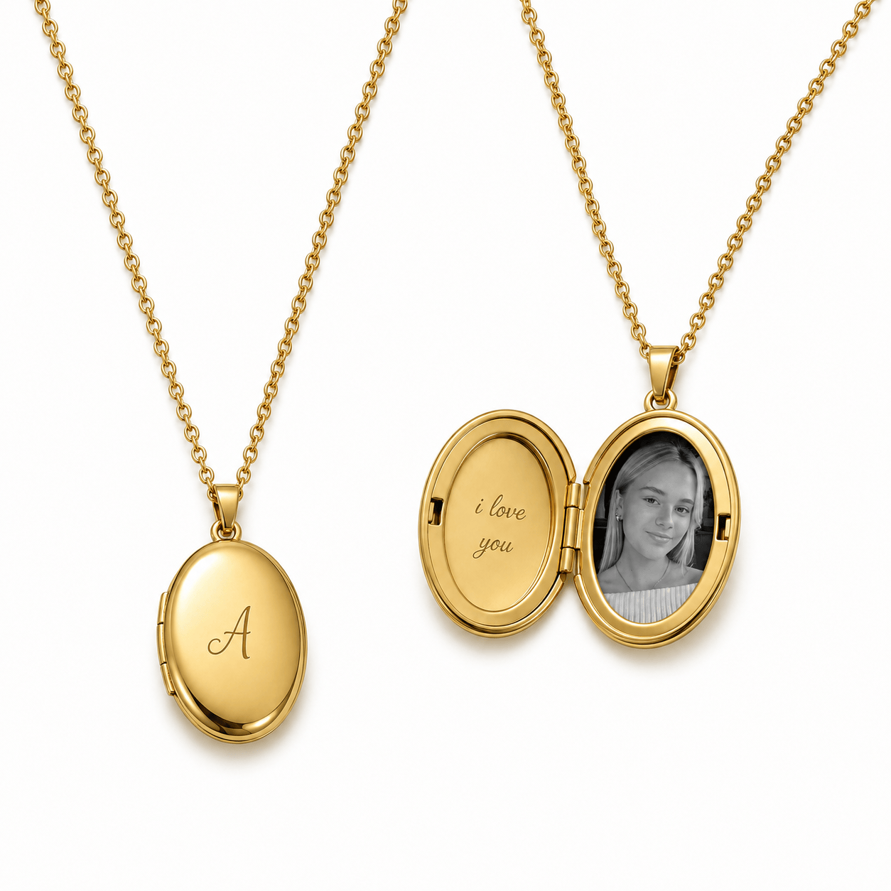 J'ador Paris Necklaces Gold / 1 Photo + Engraving Keepsake Locket Necklace