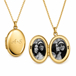 J'ador Paris Necklaces Gold / 2 Photos + Engraving Keepsake Locket Necklace