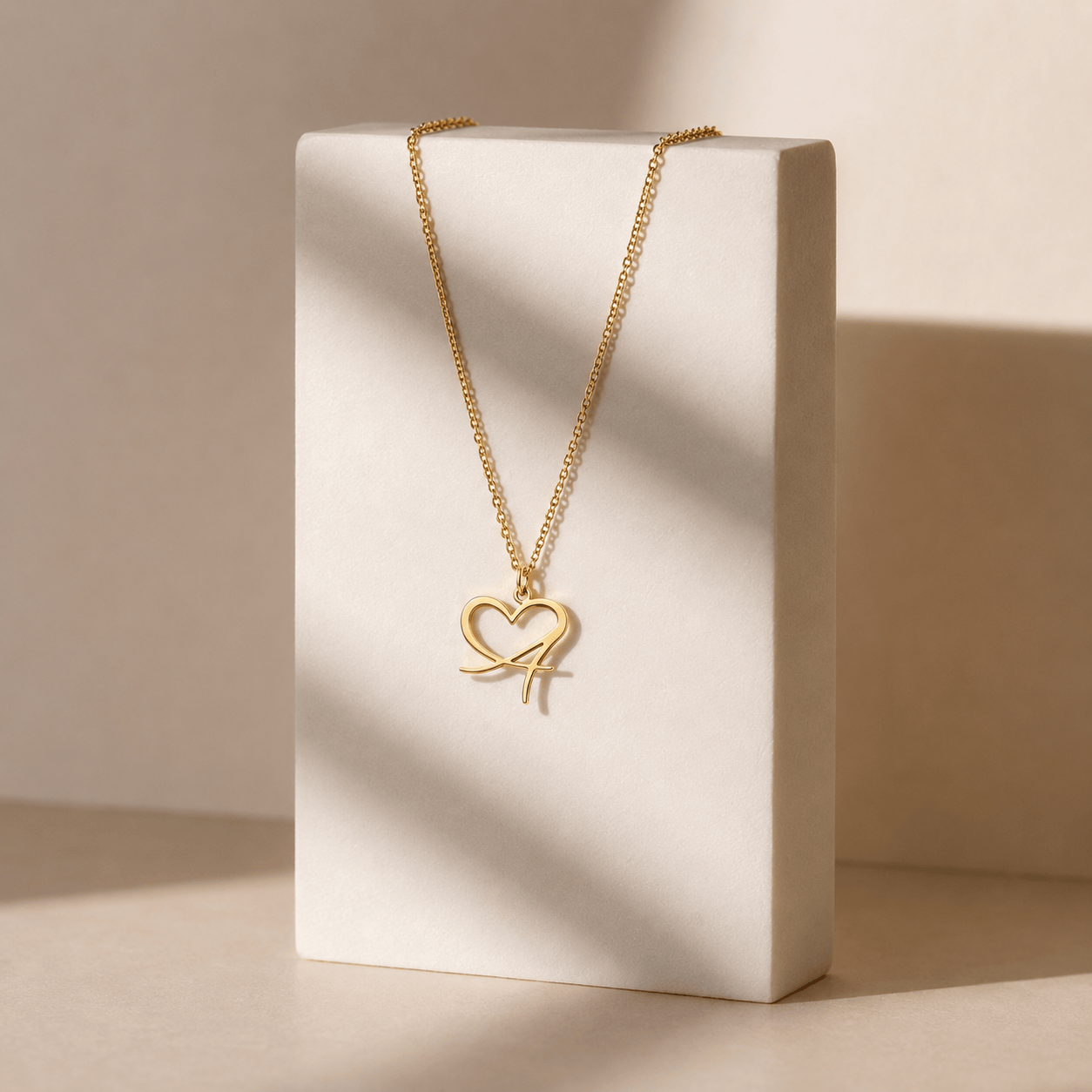 J'ador Paris Necklaces Merged Initial Heart Necklace