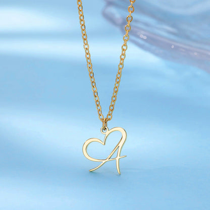 J'ador Paris Necklaces Merged Initial Heart Necklace