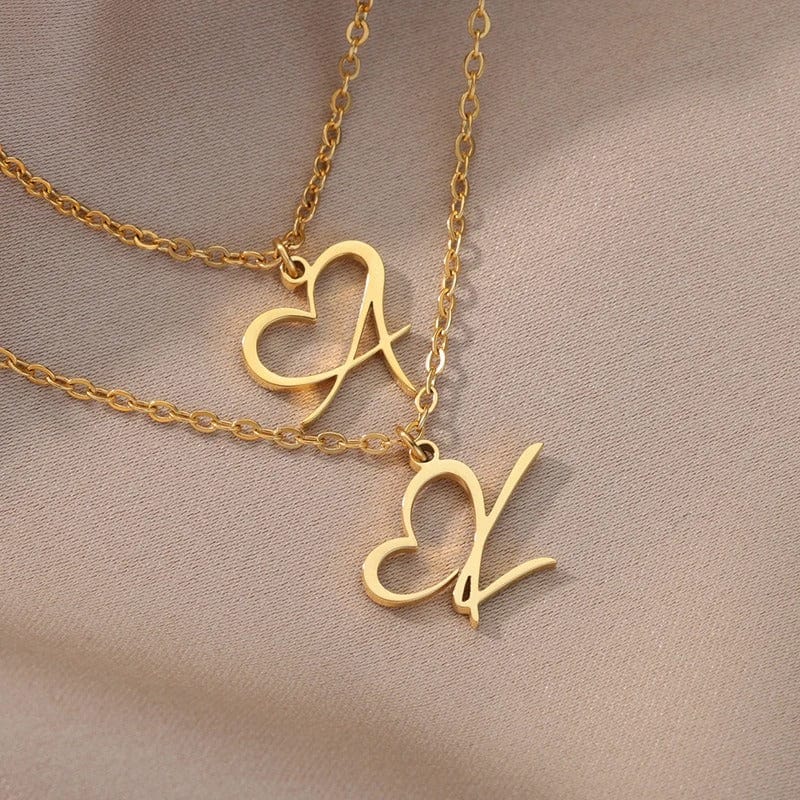 J'ador Paris Necklaces Merged Initial Heart Necklace