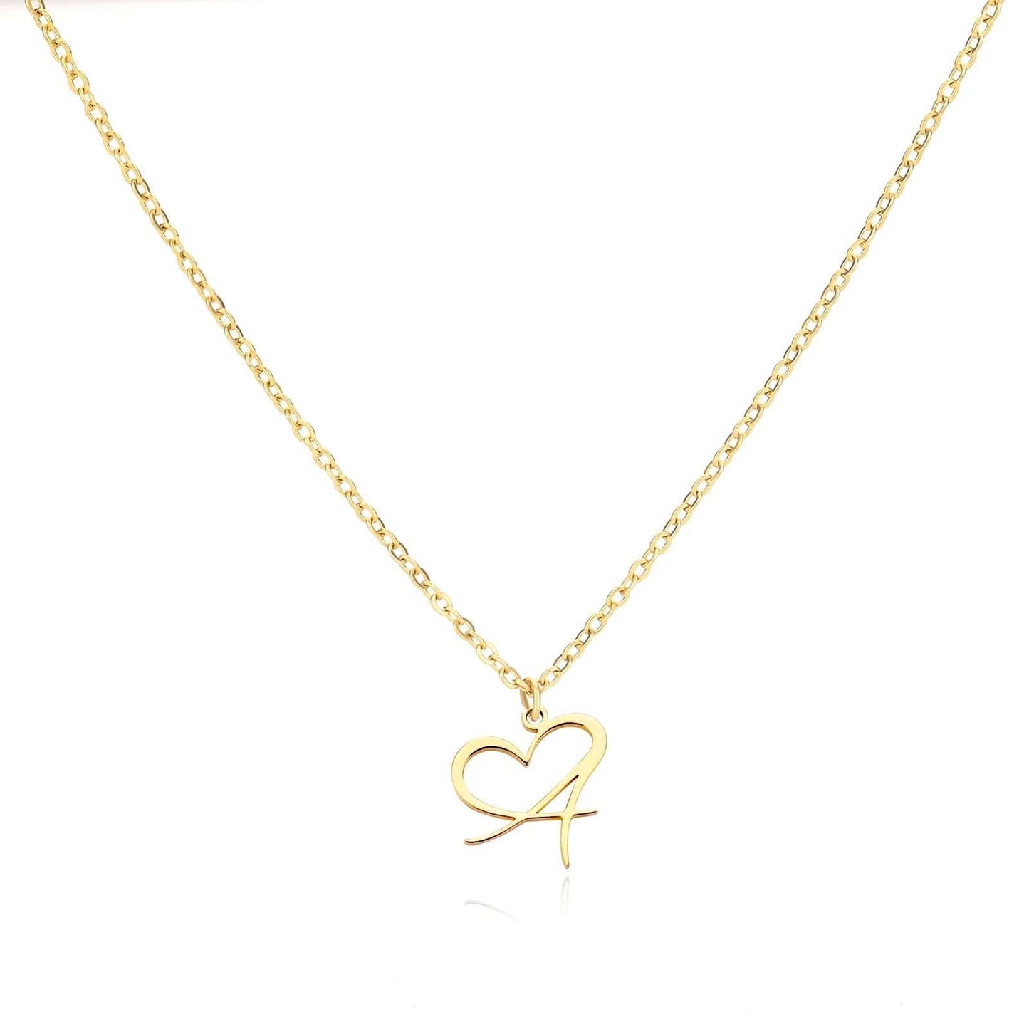 J'ador Paris Necklaces A / Gold Merged Initial Heart Necklace