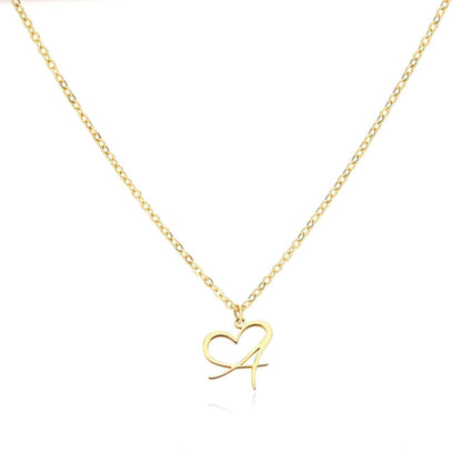 J'ador Paris Necklaces A / Gold Merged Initial Heart Necklace