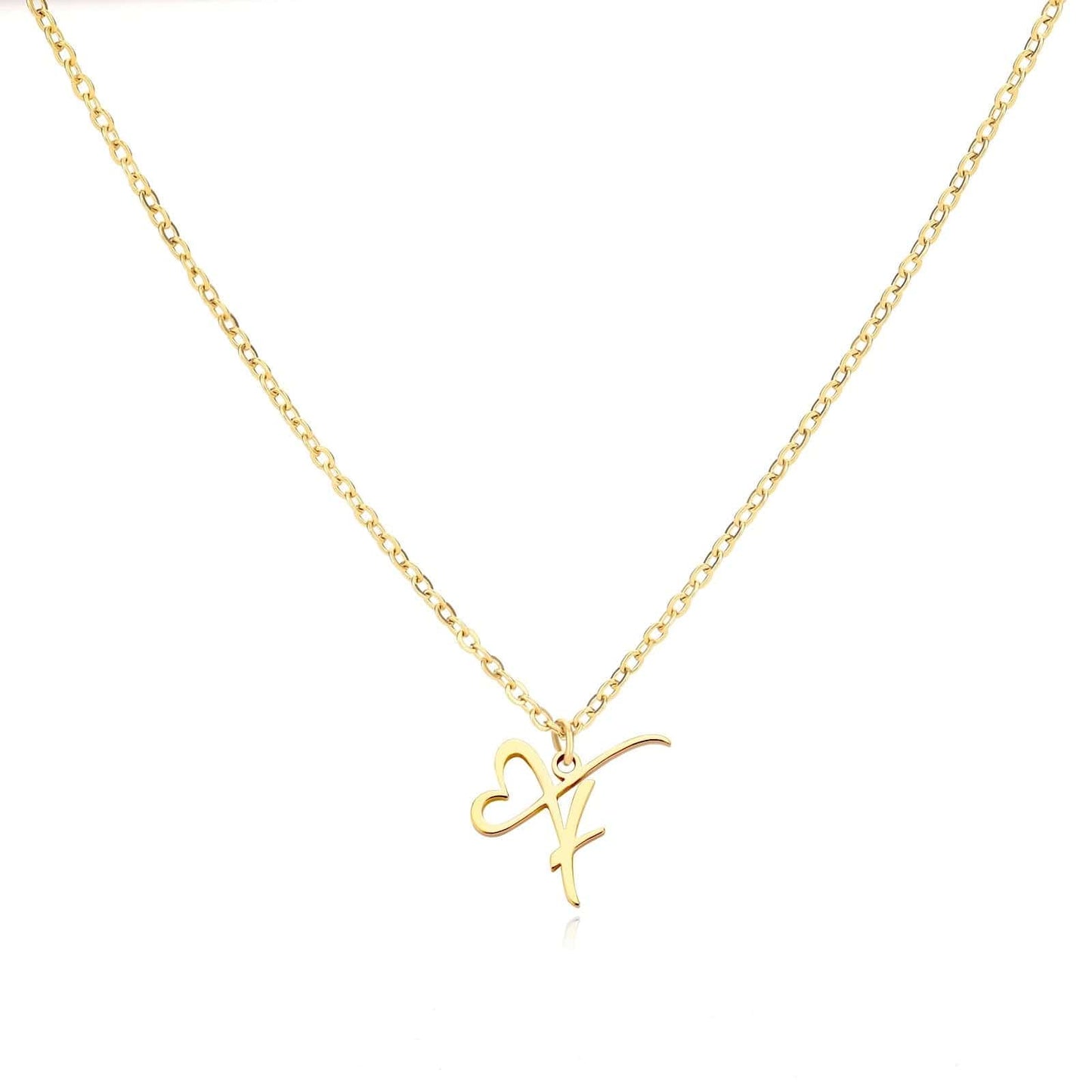 J'ador Paris Necklaces F / Gold Merged Initial Heart Necklace