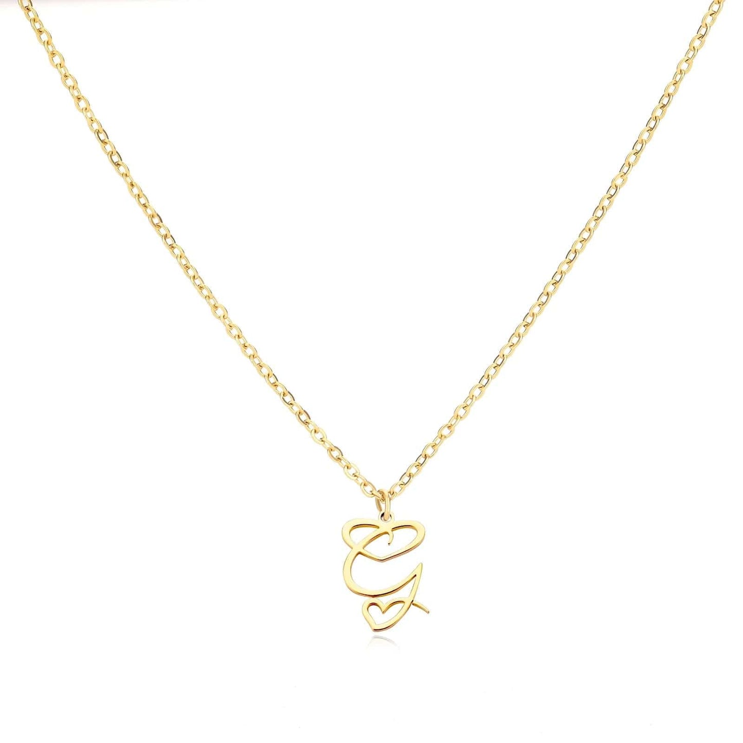 J'ador Paris Necklaces G / Gold Merged Initial Heart Necklace