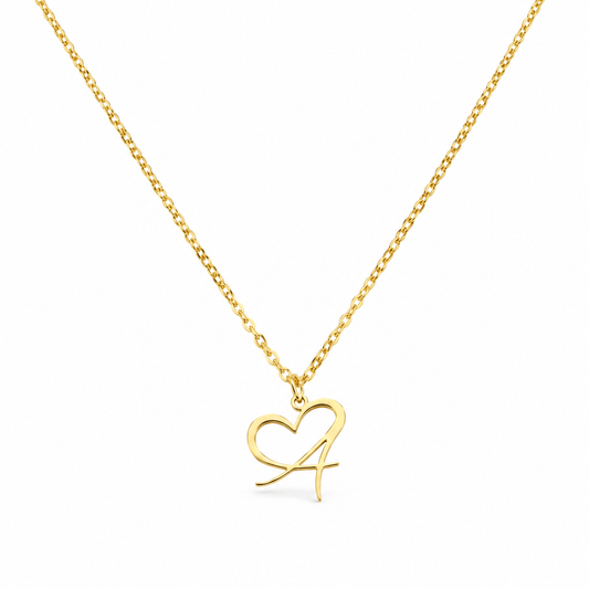 J'ador Paris Necklaces Gold / A Merged Initial Heart Necklace