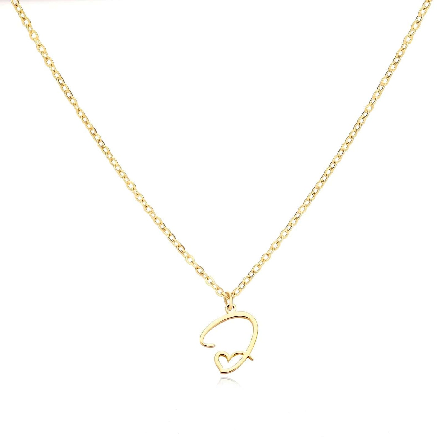 J'ador Paris Necklaces J / Gold Merged Initial Heart Necklace