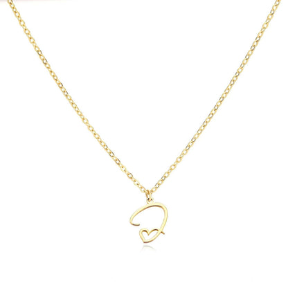 J'ador Paris Necklaces J / Gold Merged Initial Heart Necklace