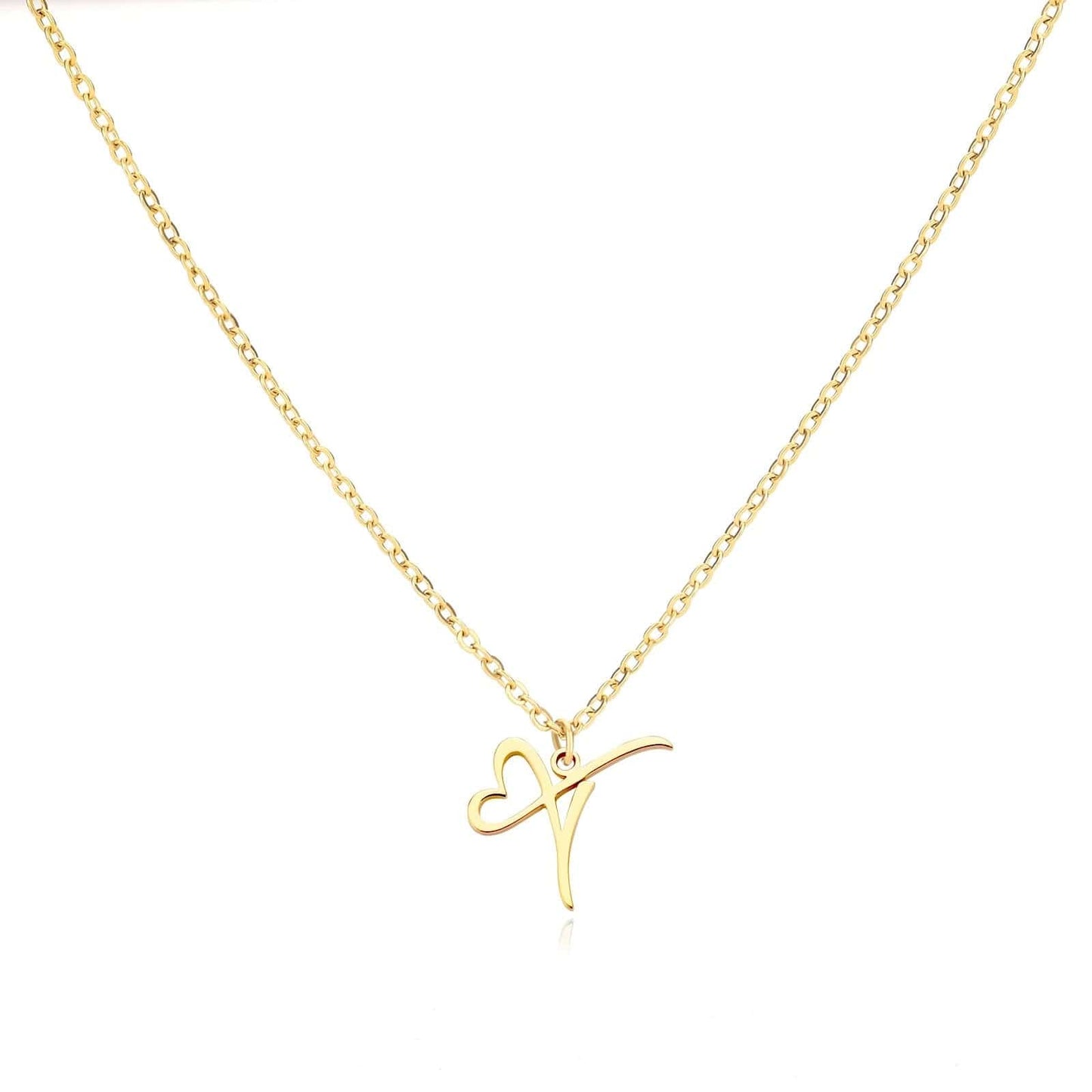 J'ador Paris Necklaces K / Gold Merged Initial Heart Necklace