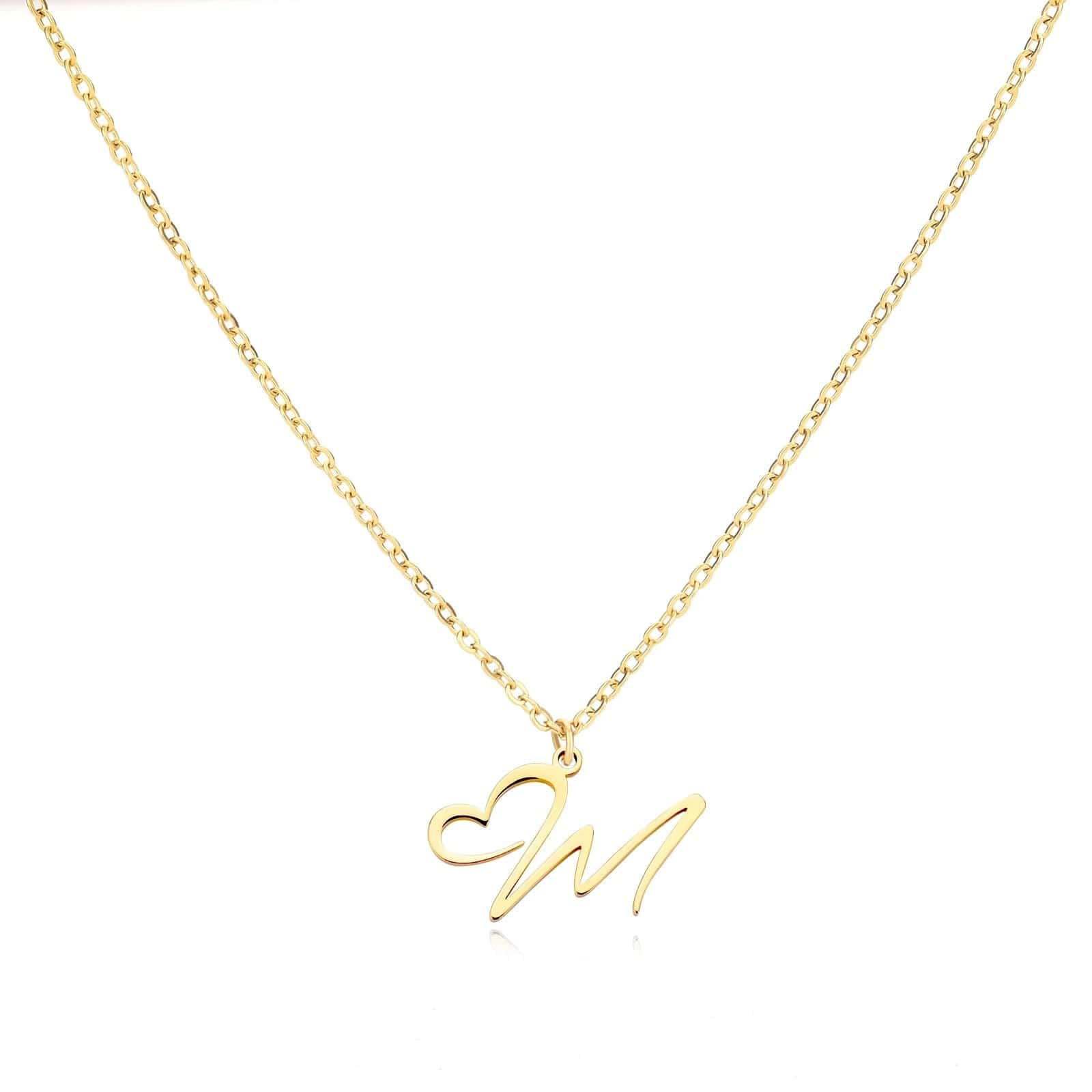 J'ador Paris Necklaces M / Gold Merged Initial Heart Necklace