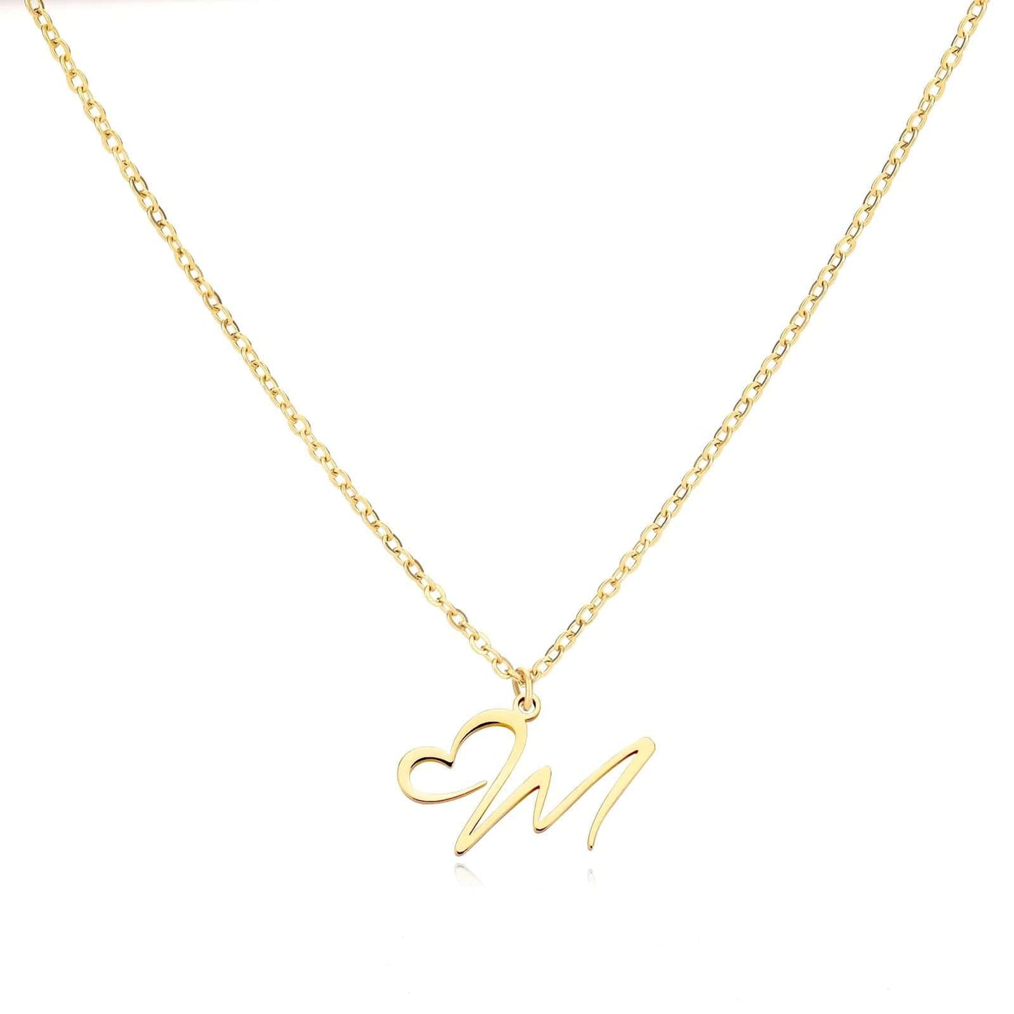 J'ador Paris Necklaces M / Gold Merged Initial Heart Necklace