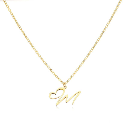 J'ador Paris Necklaces M / Gold Merged Initial Heart Necklace