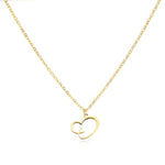 J'ador Paris Necklaces O / Gold Merged Initial Heart Necklace