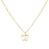 J'ador Paris Necklaces R / Gold Merged Initial Heart Necklace