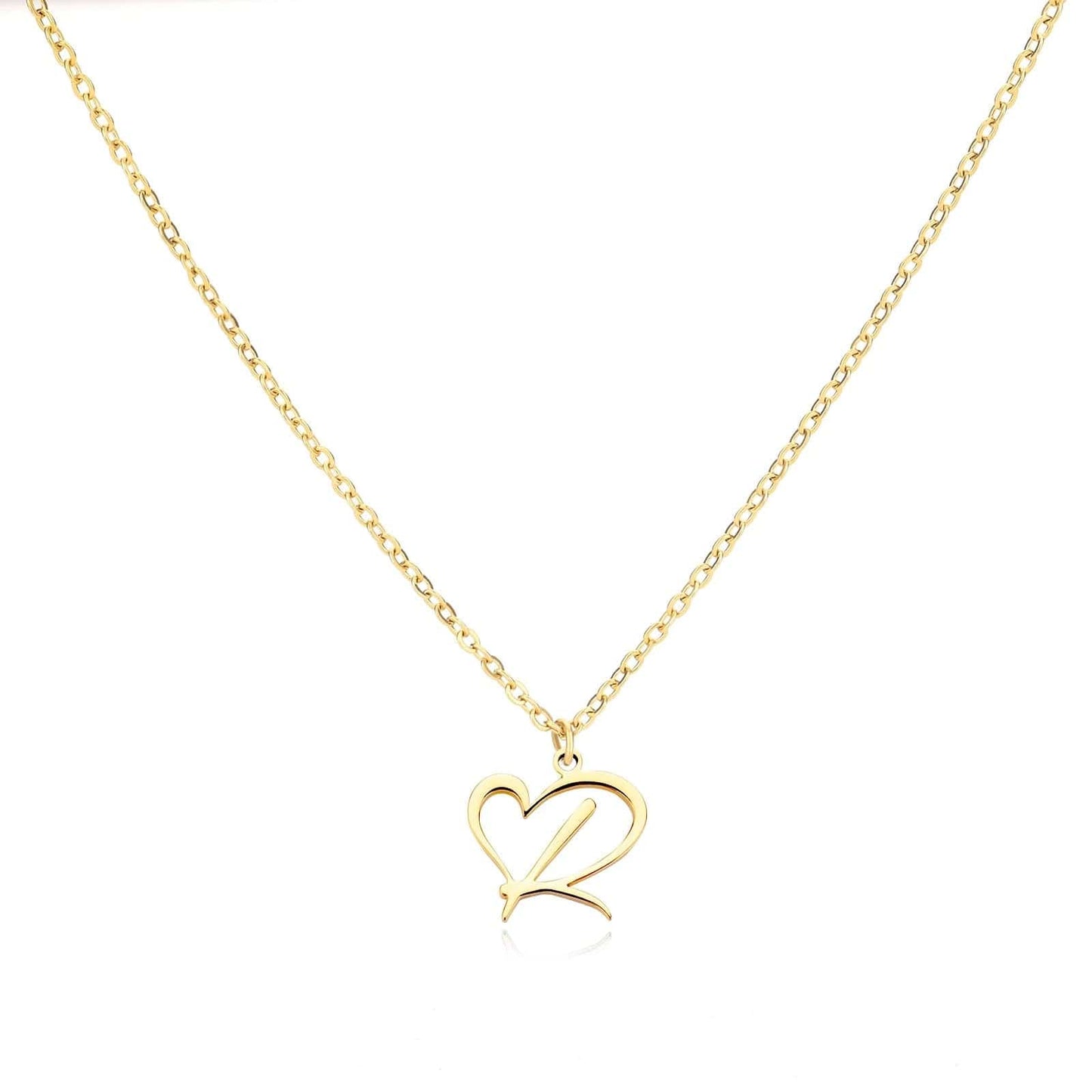 J'ador Paris Necklaces R / Gold Merged Initial Heart Necklace