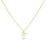 J'ador Paris Necklaces S / Gold Merged Initial Heart Necklace