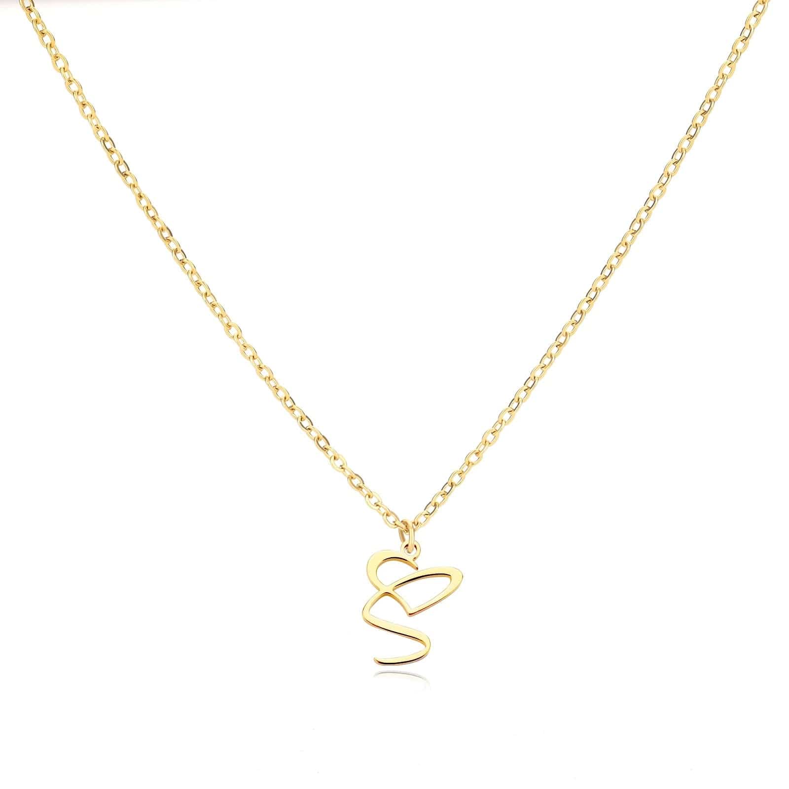 J'ador Paris Necklaces S / Gold Merged Initial Heart Necklace