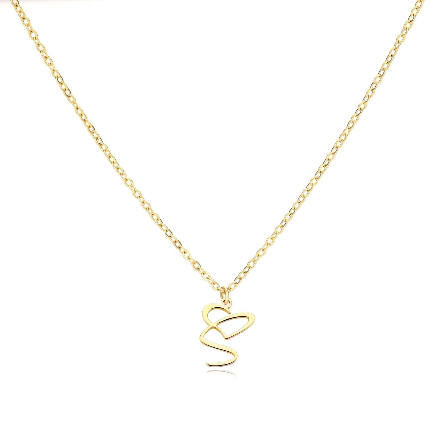 J'ador Paris Necklaces S / Gold Merged Initial Heart Necklace