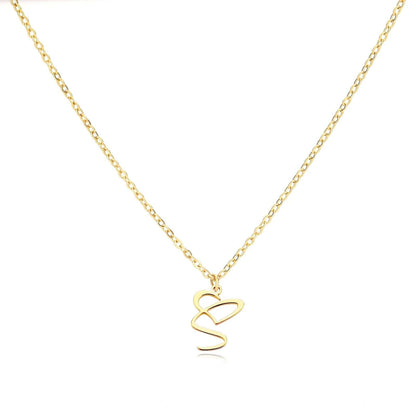 J'ador Paris Necklaces S / Gold Merged Initial Heart Necklace