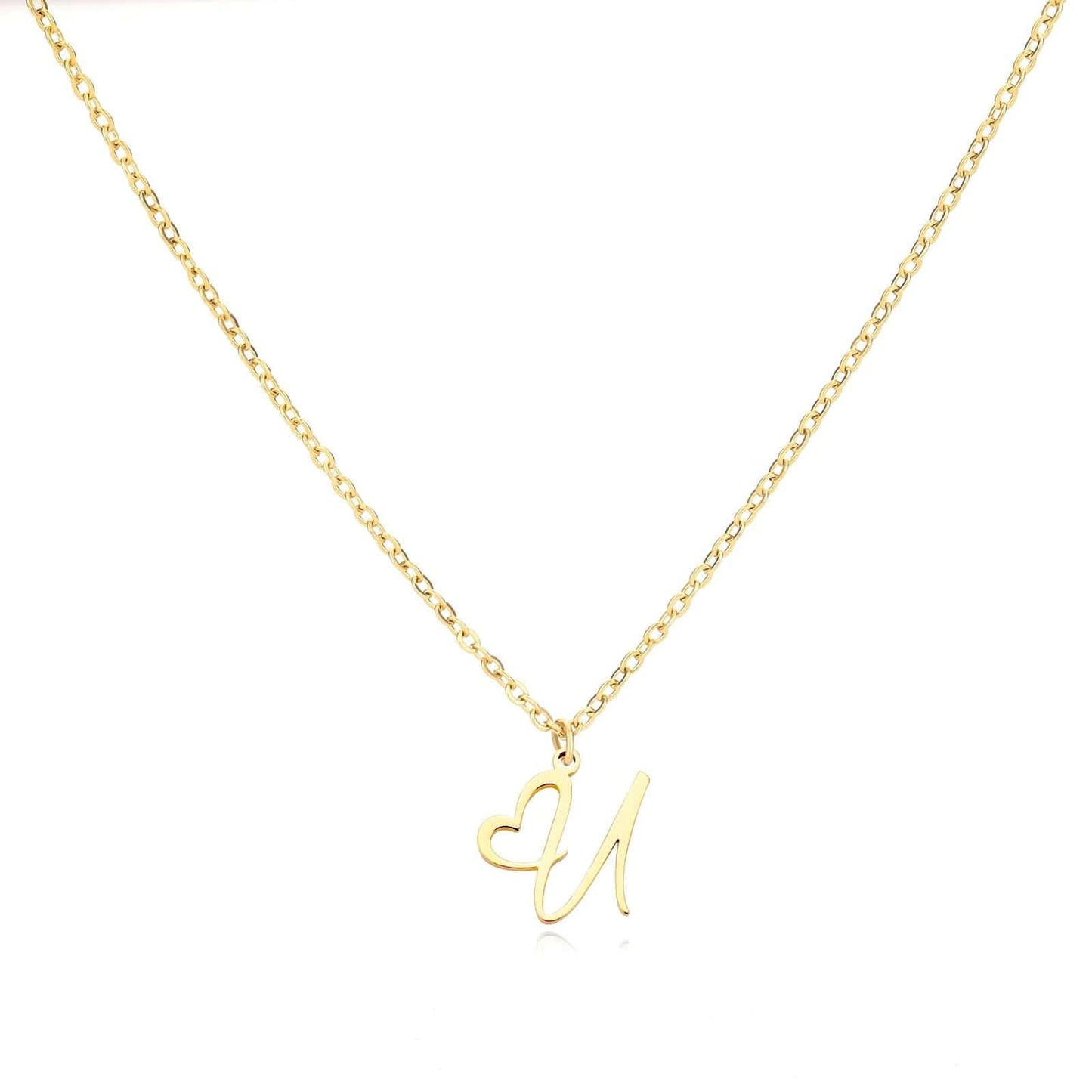 J'ador Paris Necklaces U / Gold Merged Initial Heart Necklace