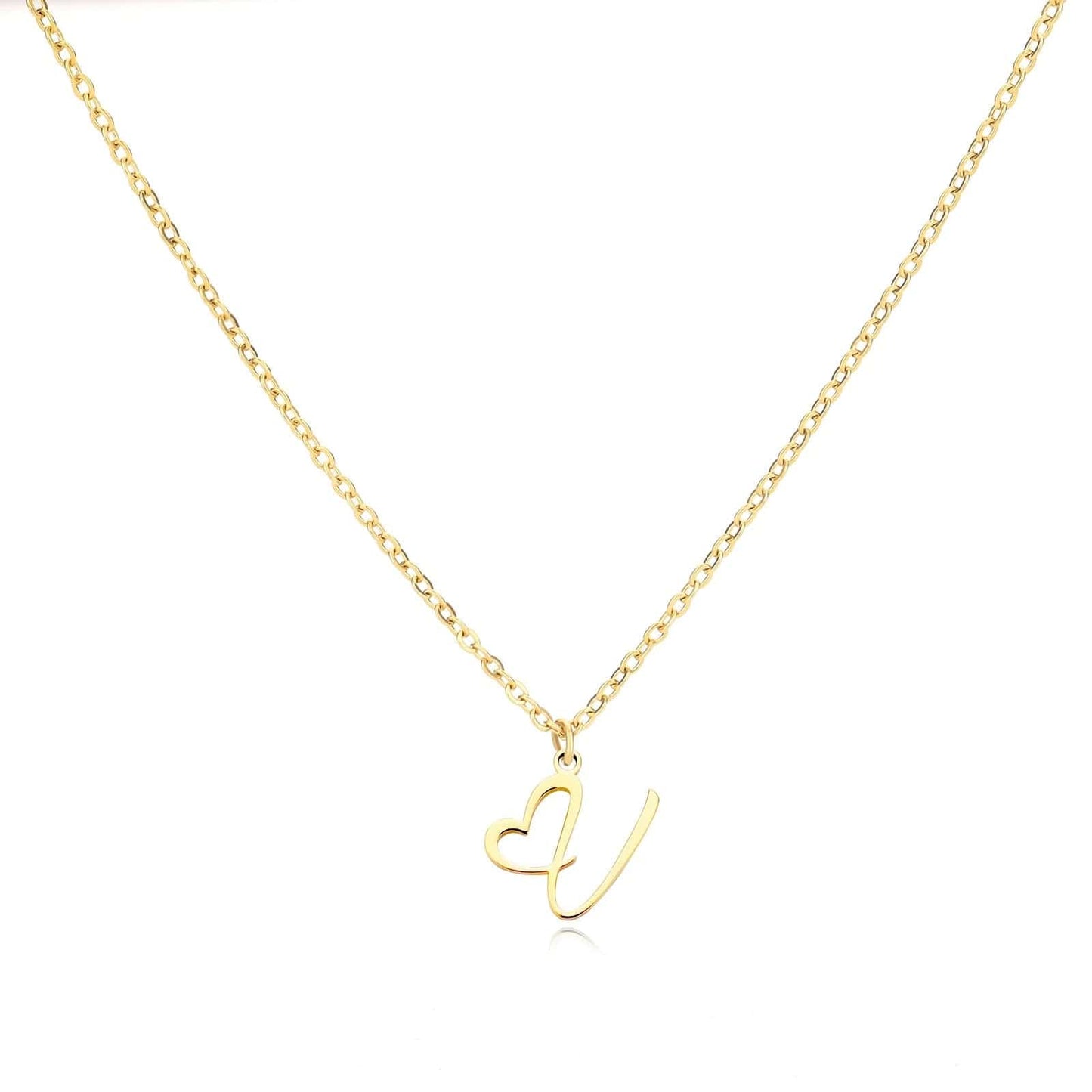 J'ador Paris Necklaces V / Gold Merged Initial Heart Necklace