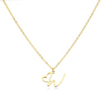 J'ador Paris Necklaces W / Gold Merged Initial Heart Necklace